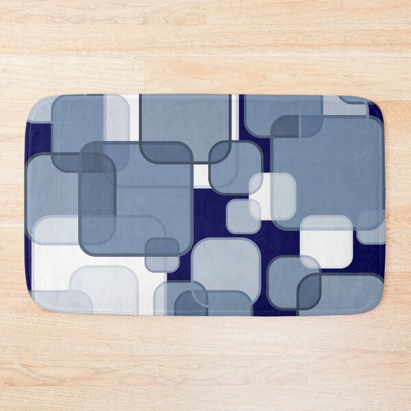 Item preview, Retro Square Bubbles - Blue and Navy designed and sold by Quooki.