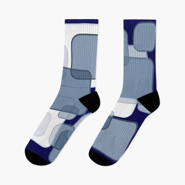 Item preview, Retro Square Bubbles - Blue and Navy designed and sold by Quooki.