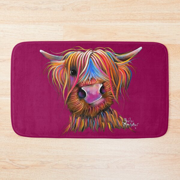 Item preview, CoW PRiNT SCoTTiSH HiGHLaND ' BRuCe oN MaGeNTa ' BY SHiRLeY MacARTHuR designed and sold by Shirley MacArthur Art.