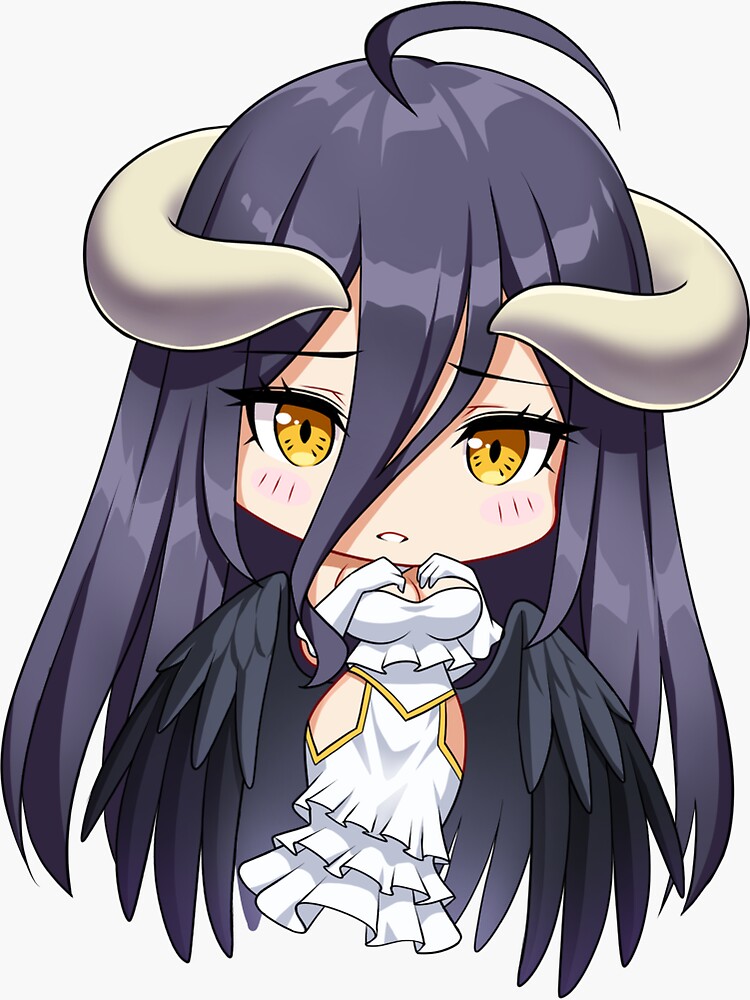 Pegatina Albedo Chibi Overlord Succubus Anime Waifu De Waifuclub Redbubble