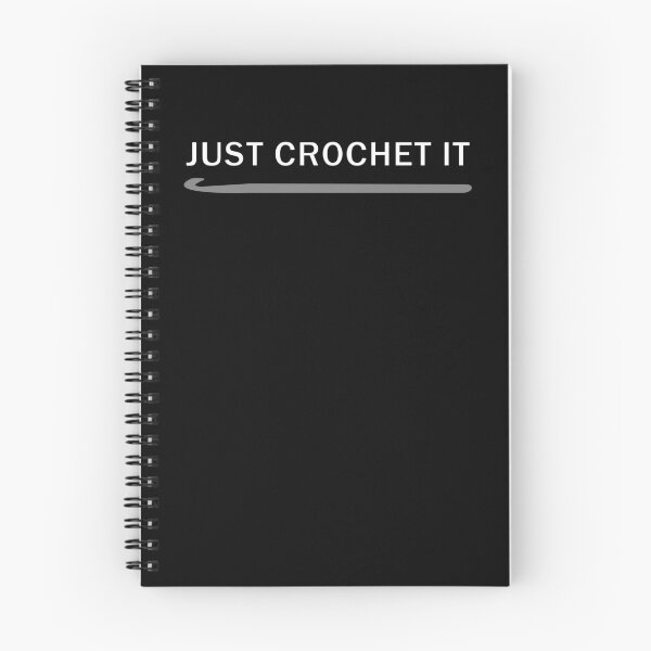 Item preview, Classic Crochet design - Just crochet it white typography, grey crochet hook (dark mode) designed and sold by Deegital18.