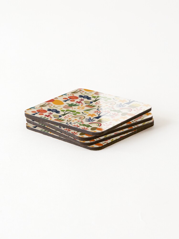 Thumbnail 4 of 5, Coasters (Set of 4), Nature elements pattern designed and sold by TransFoto.