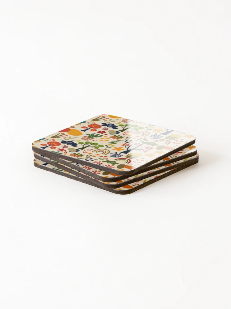 Thumbnail 4 of 5, Coasters (Set of 4), Nature elements pattern designed and sold by TransFoto.
