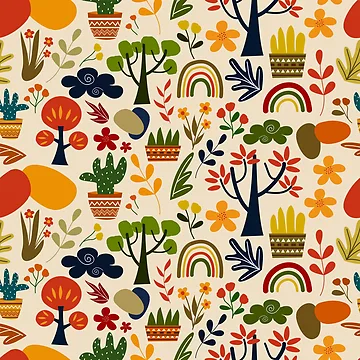 Artwork thumbnail, Nature elements pattern by TransFoto