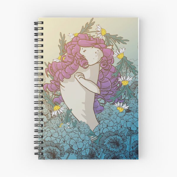 Item preview, Spring manatee - pink curly-haired allegory of spring as a manatee, crowned with daisies in a field of flowers designed and sold by tostoini.