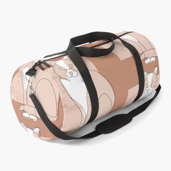 Abstract Cat In Continuous Line Art Duffle Bag