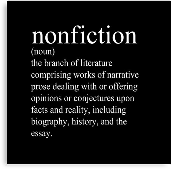 "NonFiction Definition" Canvas Print by literarydreamrs Redbubble