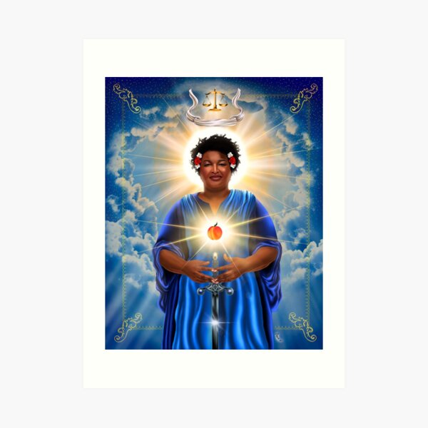 Stacey Abrams: Patron Saint of Fairness in Voting Art Print