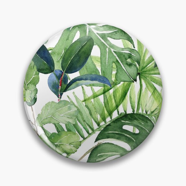 Item preview, Green Tropical Leaves Lush Jungle Pattern Watercolor Painting designed and sold by Ejaaz.