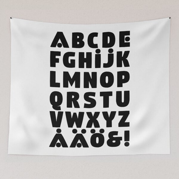 Item preview, Swedish Black & White Alphabet designed and sold by EllinorPrints.