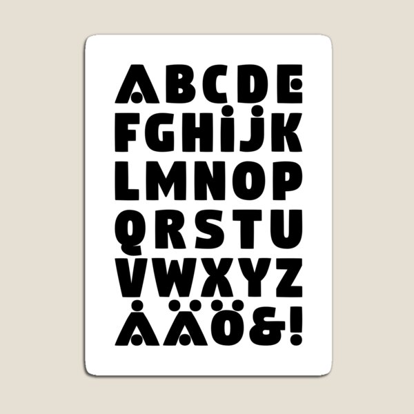 Item preview, Swedish Black & White Alphabet designed and sold by EllinorPrints.