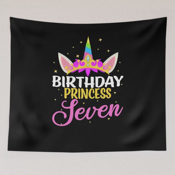 Item preview, 7 Years Old Birthday Princess Girl Unicorn Diadem Birthday designed and sold by RJ-Art.