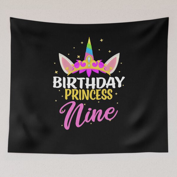 Item preview, 9 Years Old Birthday Princess Girl Unicorn Diadem Birthday designed and sold by RJ-Art.