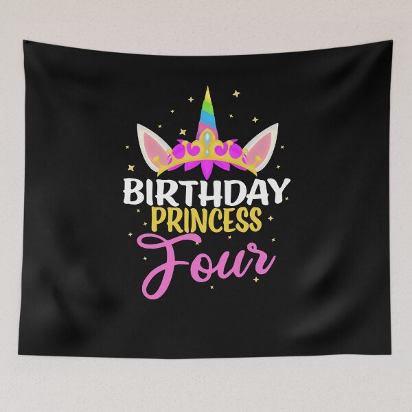 Item preview, 4 Years Old Birthday Princess Girl Unicorn Diadem Birthday designed and sold by RJ-Art.