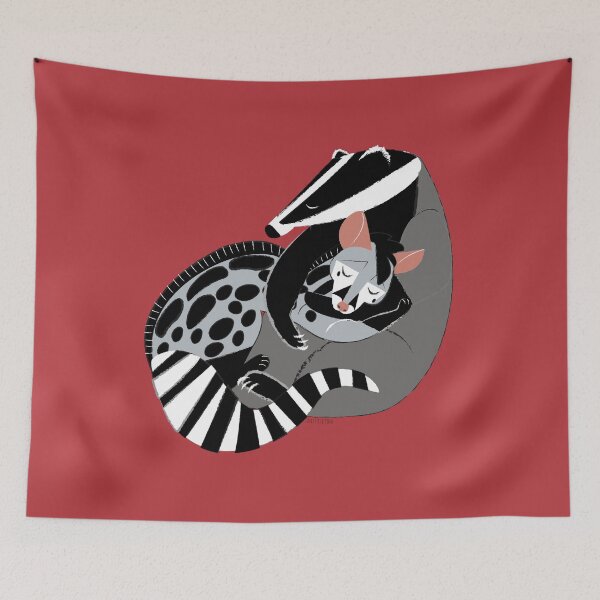 Item preview, Love 365 Need a hug badgers and genets Red designed and sold by belettelepink.