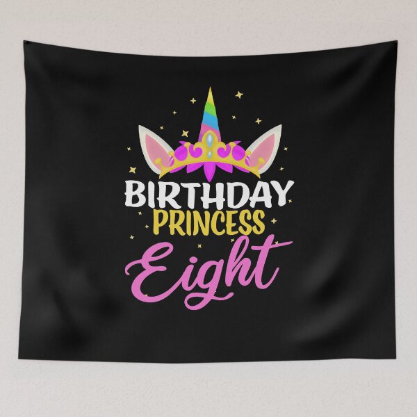 Item preview, 8 Years Old Birthday Princess Girl Unicorn Diadem Birthday designed and sold by RJ-Art.
