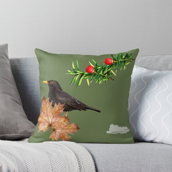 Item preview, blackbirds and yew berries  designed and sold by chihuahuashower.