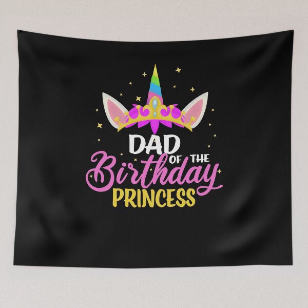 Item preview, Dad Of The Birthday Princess Girl Diadem Unicorn Birthday designed and sold by RJ-Art.