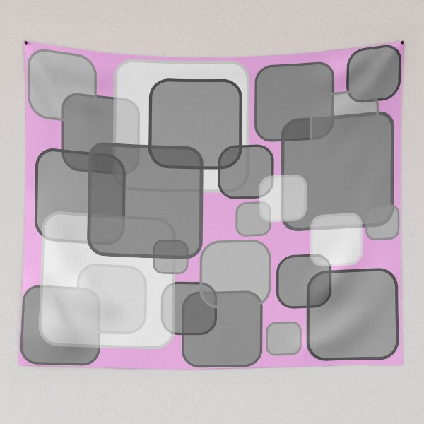 Item preview, Retro Square Bubbles - Grey and Pink designed and sold by Quooki.