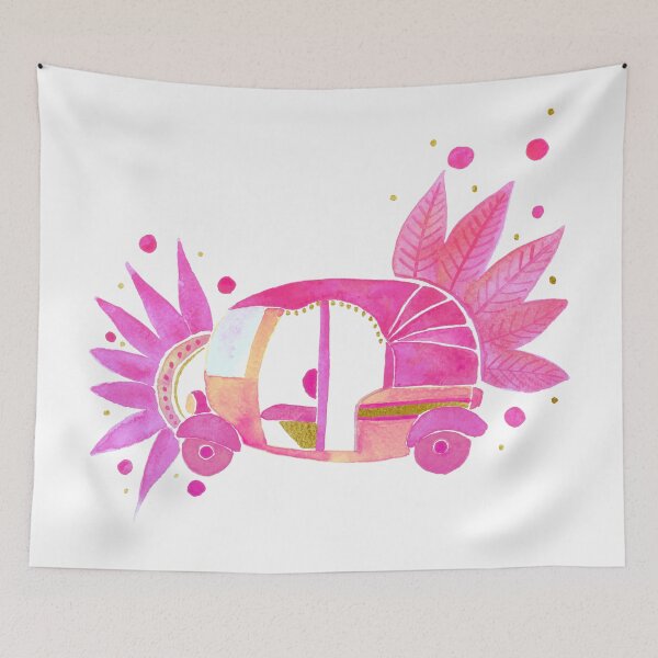 Artikelvorschau, Groovige Rikscha in Pink und Gold entworfen und verkauft von Home Cyn Home.