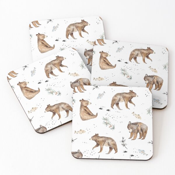Item preview, Bear and fish designed and sold by Petit Faon Prints.