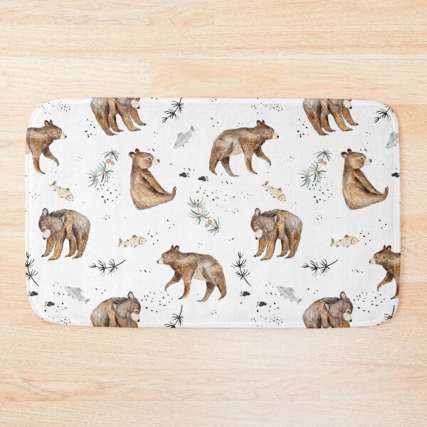 Item preview, Bear and fish designed and sold by Petit Faon Prints.