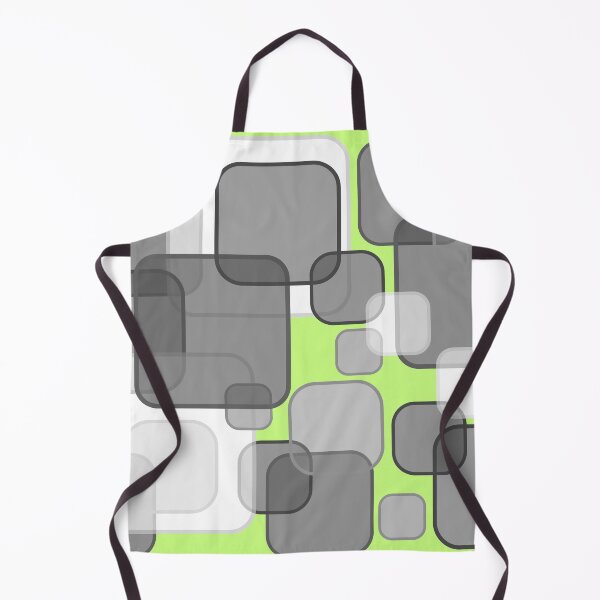 Item preview, Retro Square Bubbles - Grey and Lime designed and sold by Quooki.