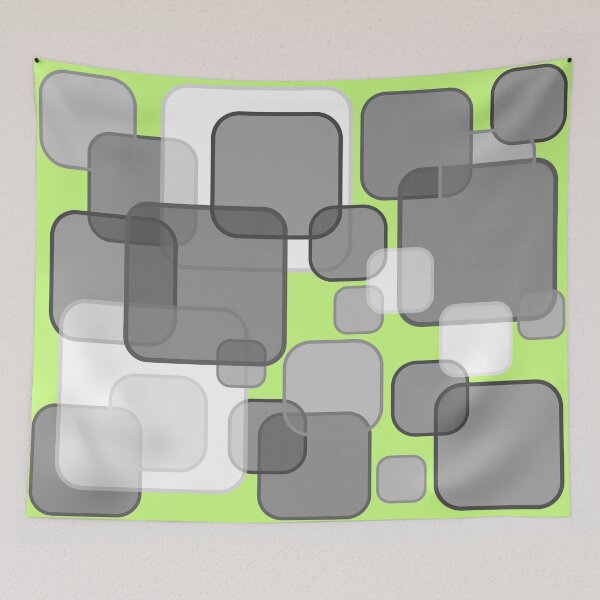 Item preview, Retro Square Bubbles - Grey and Lime designed and sold by Quooki.