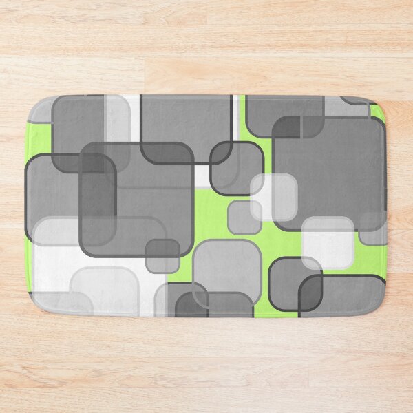 Item preview, Retro Square Bubbles - Grey and Lime designed and sold by Quooki.