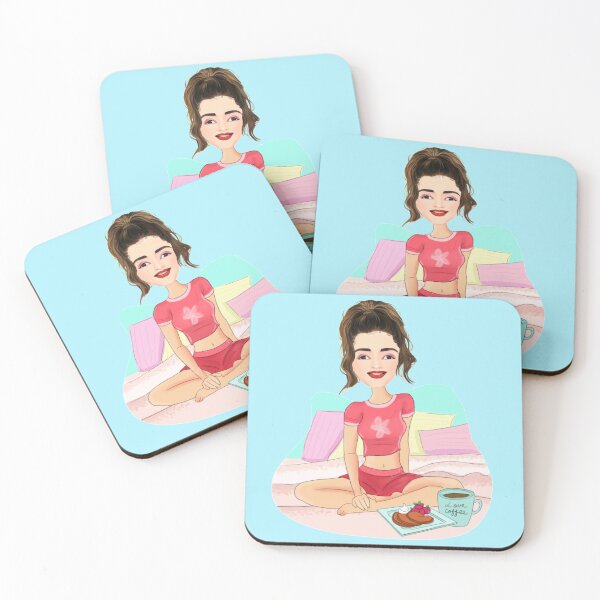 Item preview, Girl having pancakes & coffee in bed designed and sold by Auliv Art.