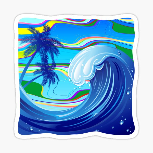 Sea Ocean big Wave Water Sticker
