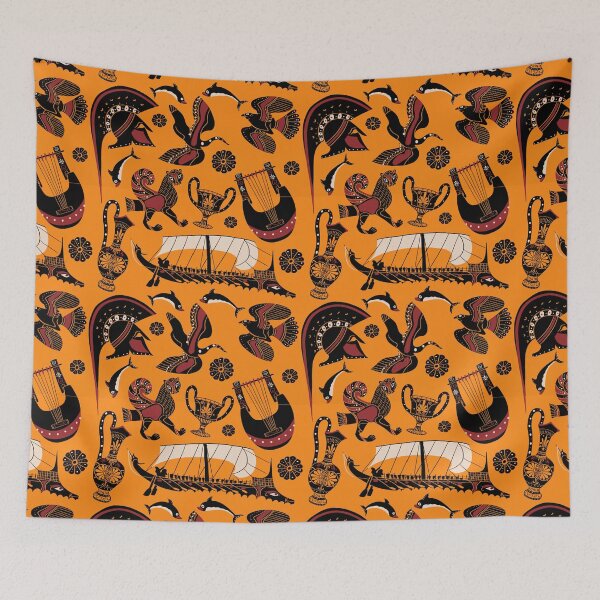 Item preview, Ancient Greek Black Figure Pottery Pattern designed and sold by AlexanderPetela.