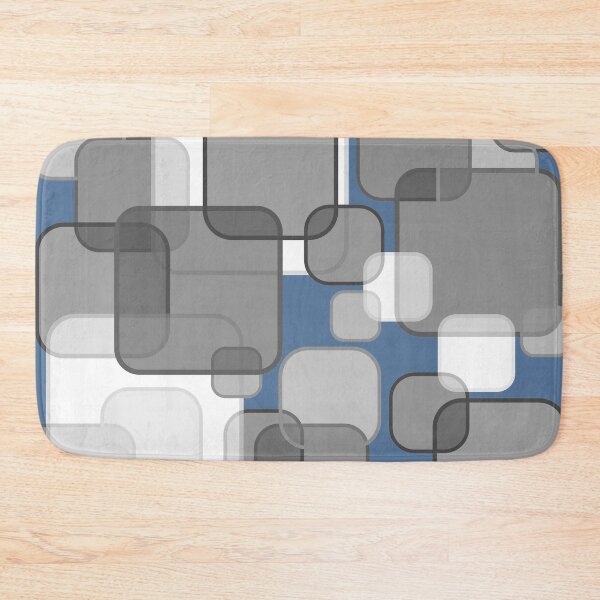 Item preview, Retro Square Bubbles - Grey and Blue designed and sold by Quooki.