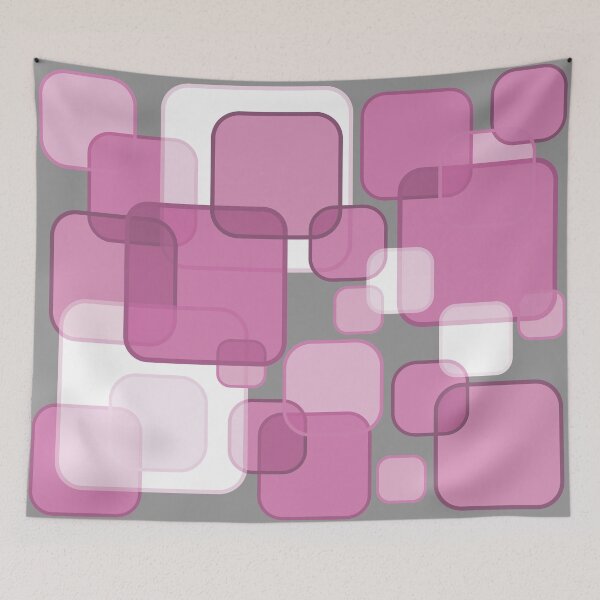 Item preview, Retro Square Bubbles - Pink and Grey designed and sold by Quooki.