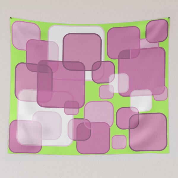 Item preview, Retro Square Bubbles - Pink and Lime designed and sold by Quooki.