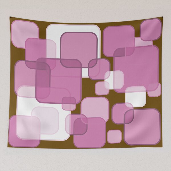 Item preview, Retro Square Bubbles - Pink and Brown designed and sold by Quooki.