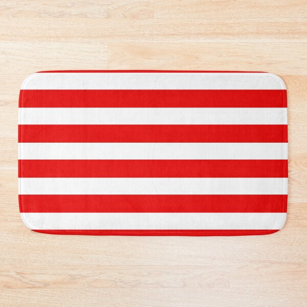 Item preview, White Red Wide horizontal Stripes designed and sold by Feeling Artsy.
