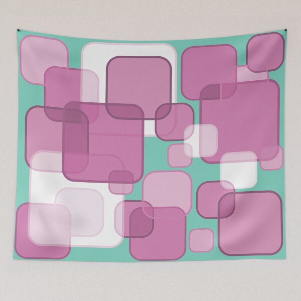 Item preview, Retro Square Bubbles - Pink and Teal designed and sold by Quooki.