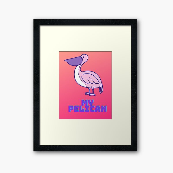 Item preview, My Pelican in Pinkish background with Big Beaks  designed and sold by ThamaraiSelvi.