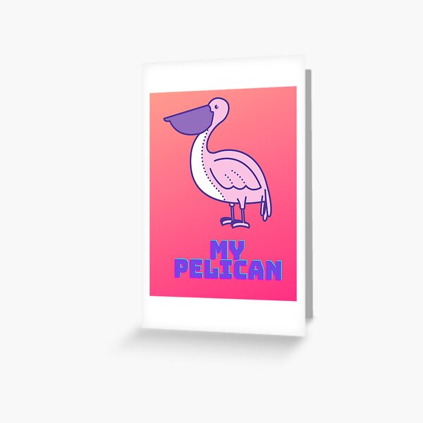 Item preview, My Pelican in Pinkish background with Big Beaks  designed and sold by ThamaraiSelvi.