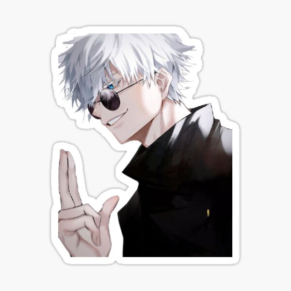 Gojo white hair blue eyes shonen guy Gojo white hair blue eyes shonen guy