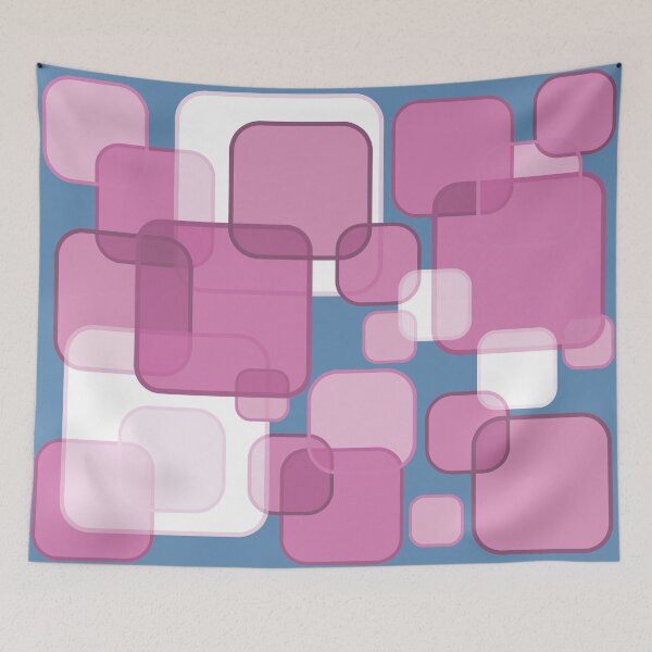 Item preview, Retro Square Bubbles - Pink and Blue designed and sold by Quooki.