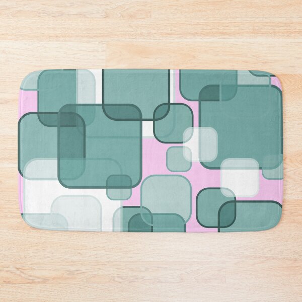 Item preview, Retro Square Bubbles - Teal and Pink designed and sold by Quooki.
