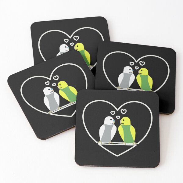 Item preview, Budgies in love, gray-green designed and sold by Cevetan.