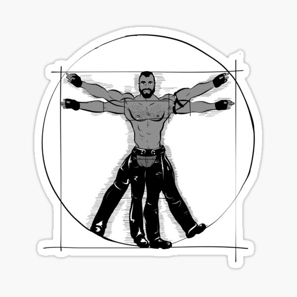 Gay Vitruvian Man Single Design Sticker
