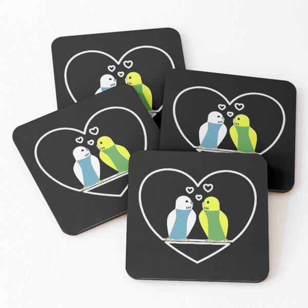 Item preview, Budgies in love, turquoise-green designed and sold by Cevetan.