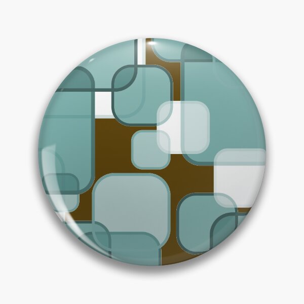 Item preview, Retro Square Bubbles - Teal and Brown designed and sold by Quooki.