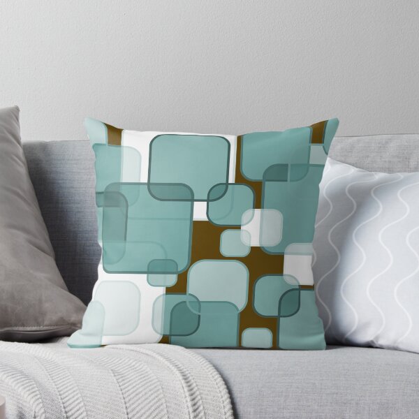 Item preview, Retro Square Bubbles - Teal and Brown designed and sold by Quooki.