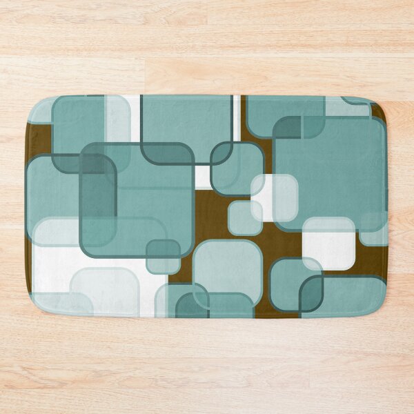 Item preview, Retro Square Bubbles - Teal and Brown designed and sold by Quooki.