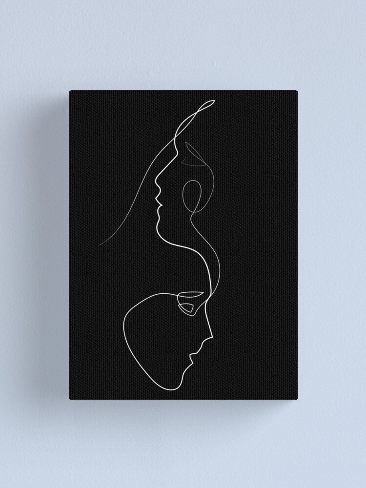 Abstract Couple Minimalist Line Art Canvas Prints